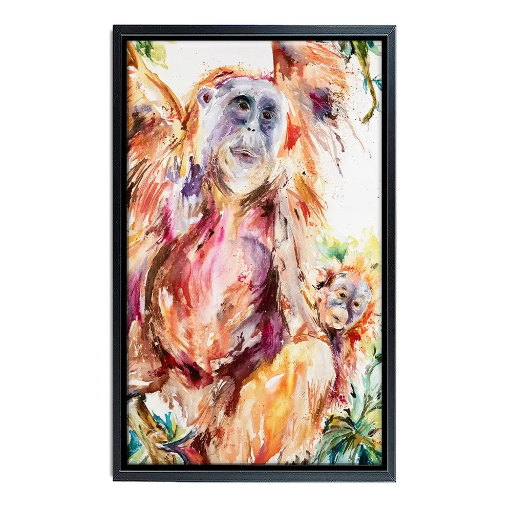Orangutan Mum And Baby Canvas Print Orangutan Mum And Baby Canvas Print wall art product Nicola Jane Rowles