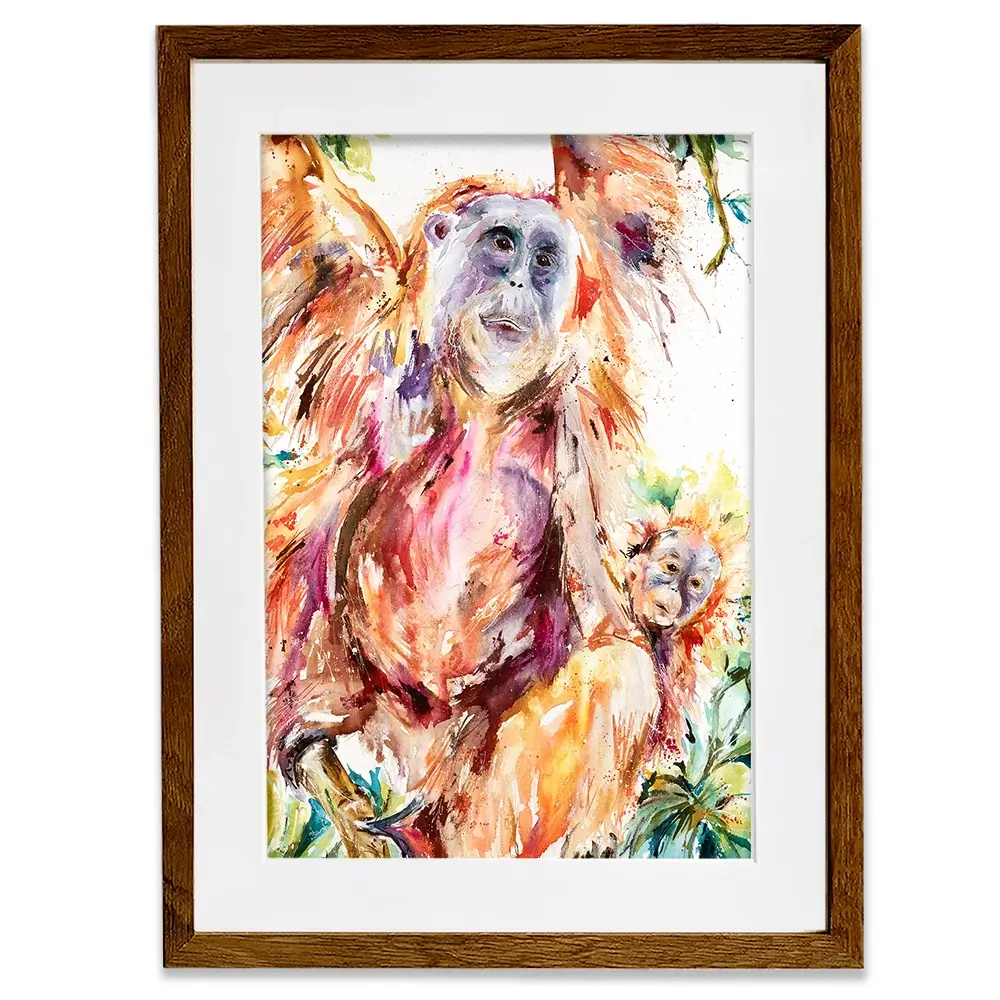 Orangutan Mum And Baby Framed Art Print Orangutan Mum And Baby Framed Art Print wall art product Nicola Jane Rowles