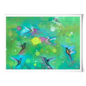 Orbs And Hummingbirds Art Print Orbs And Hummingbirds Art Print wall art product Laure Bury