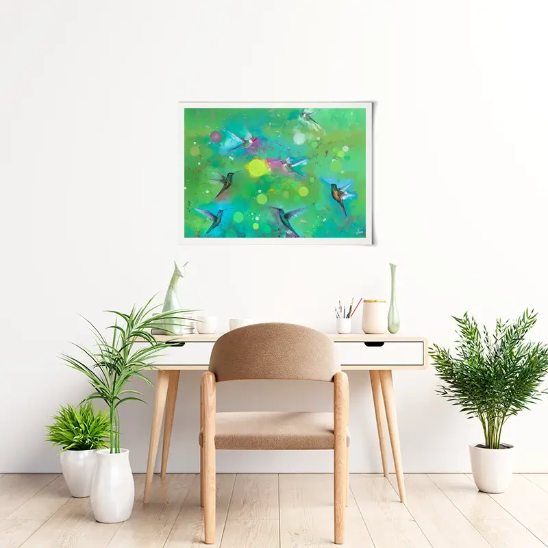 Orbs And Hummingbirds Art Print Orbs And Hummingbirds Art Print wall art product Laure Bury
