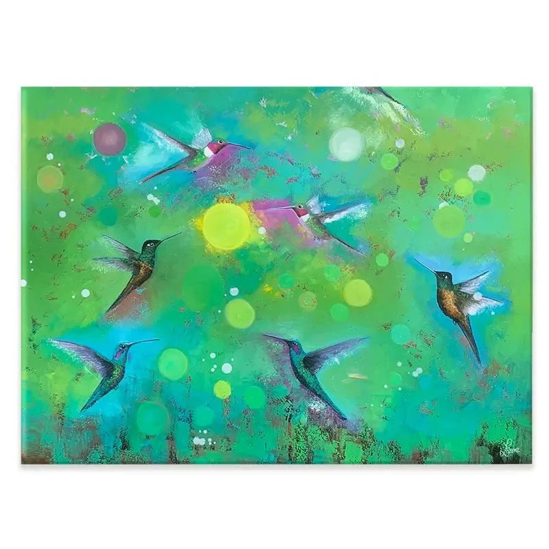 Orbs And Hummingbirds Canvas Print Orbs And Hummingbirds Canvas Print wall art product Laure Bury