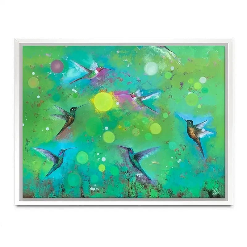 Orbs And Hummingbirds Canvas Print Orbs And Hummingbirds Canvas Print wall art product Laure Bury