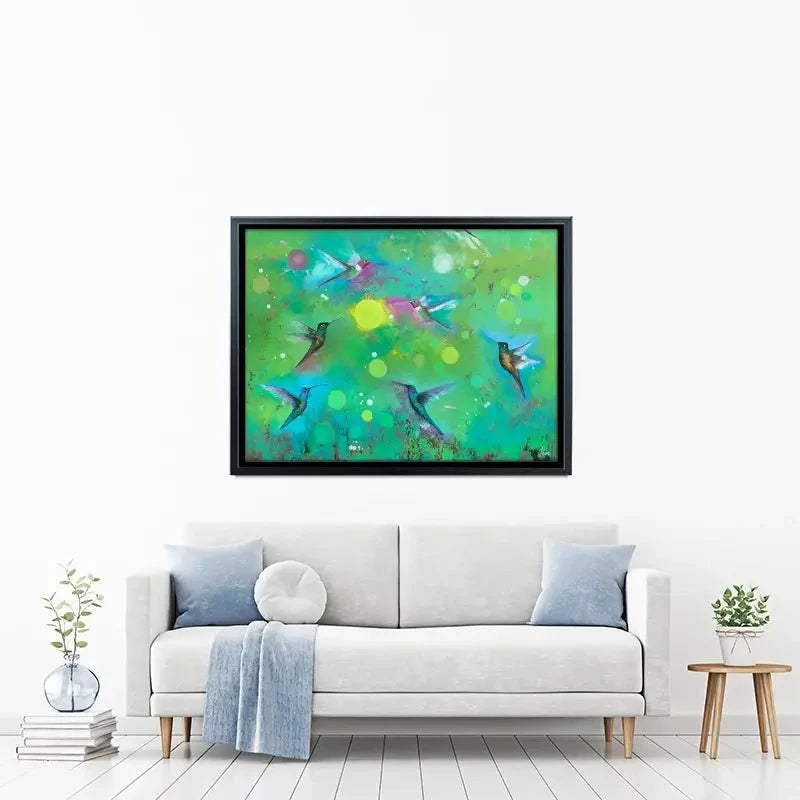 Orbs And Hummingbirds Canvas Print Orbs And Hummingbirds Canvas Print wall art product Laure Bury