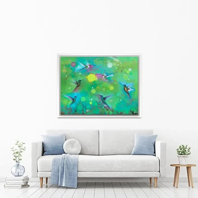 Orbs And Hummingbirds Canvas Print Orbs And Hummingbirds Canvas Print wall art product Laure Bury