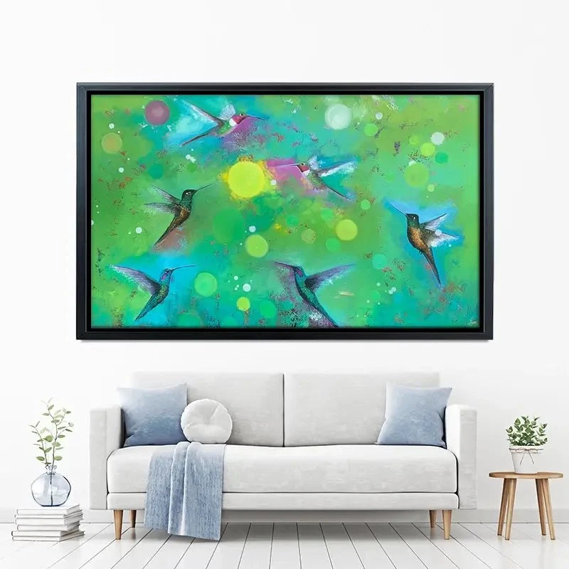 Orbs And Hummingbirds Canvas Print Orbs And Hummingbirds Canvas Print wall art product Laure Bury