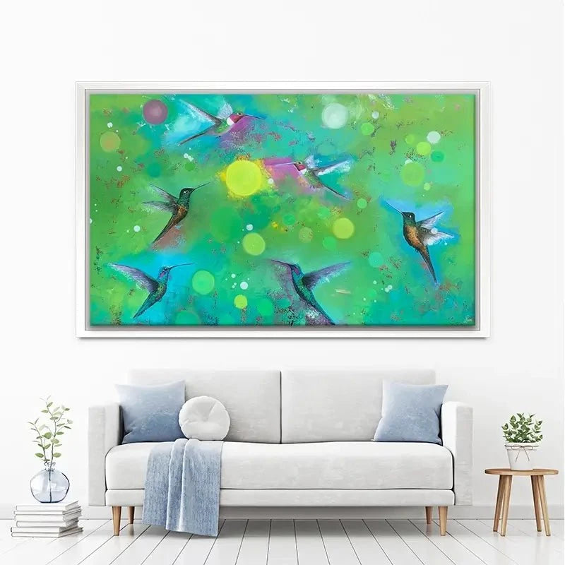 Orbs And Hummingbirds Canvas Print Orbs And Hummingbirds Canvas Print wall art product Laure Bury