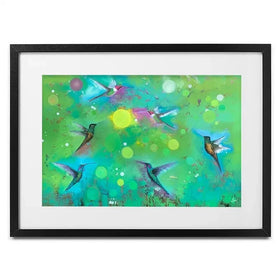 Orbs And Hummingbirds Framed Art Print Orbs And Hummingbirds Framed Art Print wall art product Laure Bury