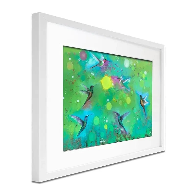 Orbs And Hummingbirds Framed Art Print Orbs And Hummingbirds Framed Art Print wall art product Laure Bury