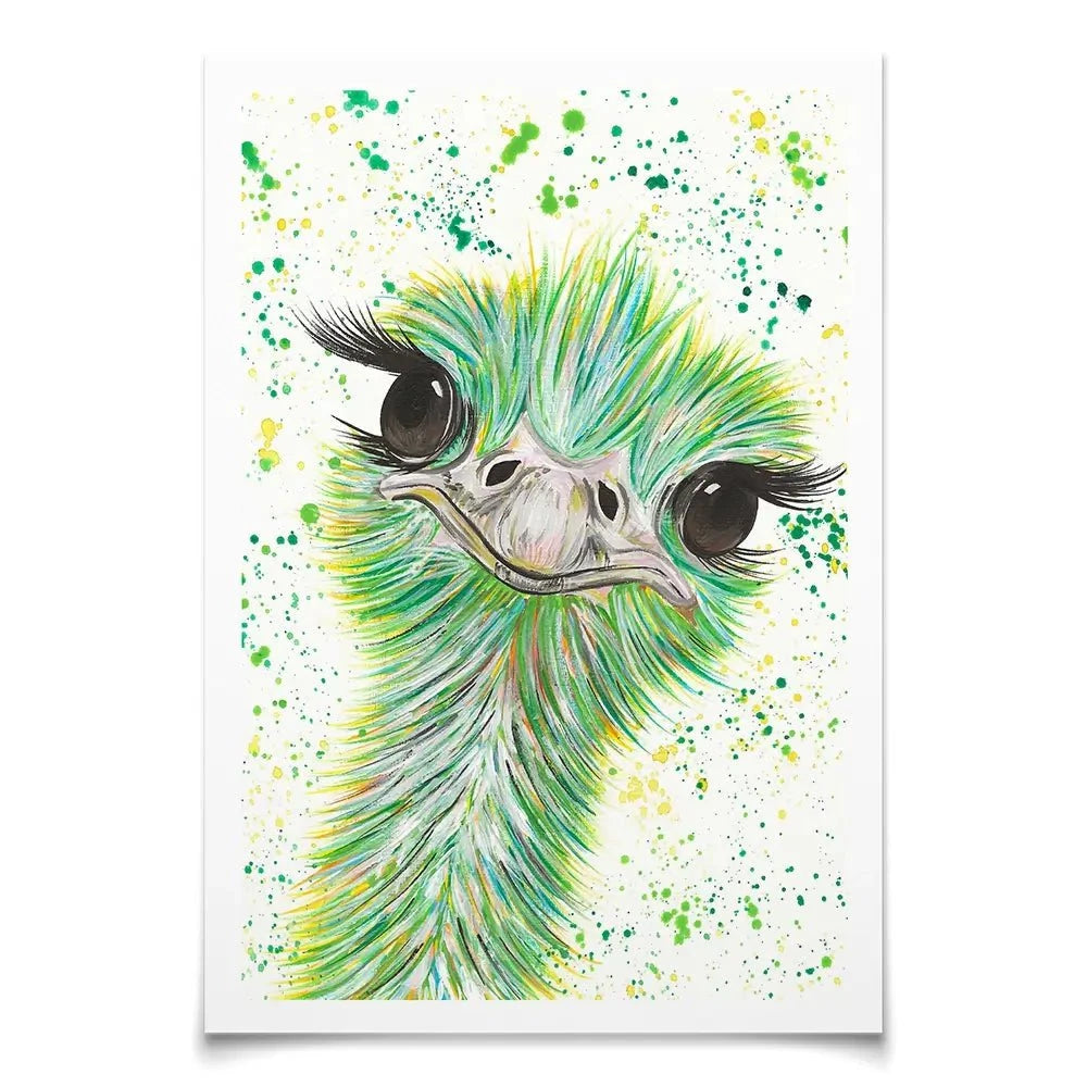 Ostrich Frank Art Print Ostrich Frank Art Print wall art product Emma LC Art
