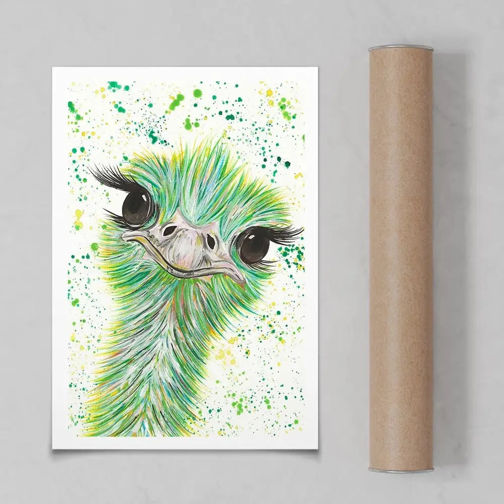Ostrich Frank Art Print Ostrich Frank Art Print wall art product Emma LC Art