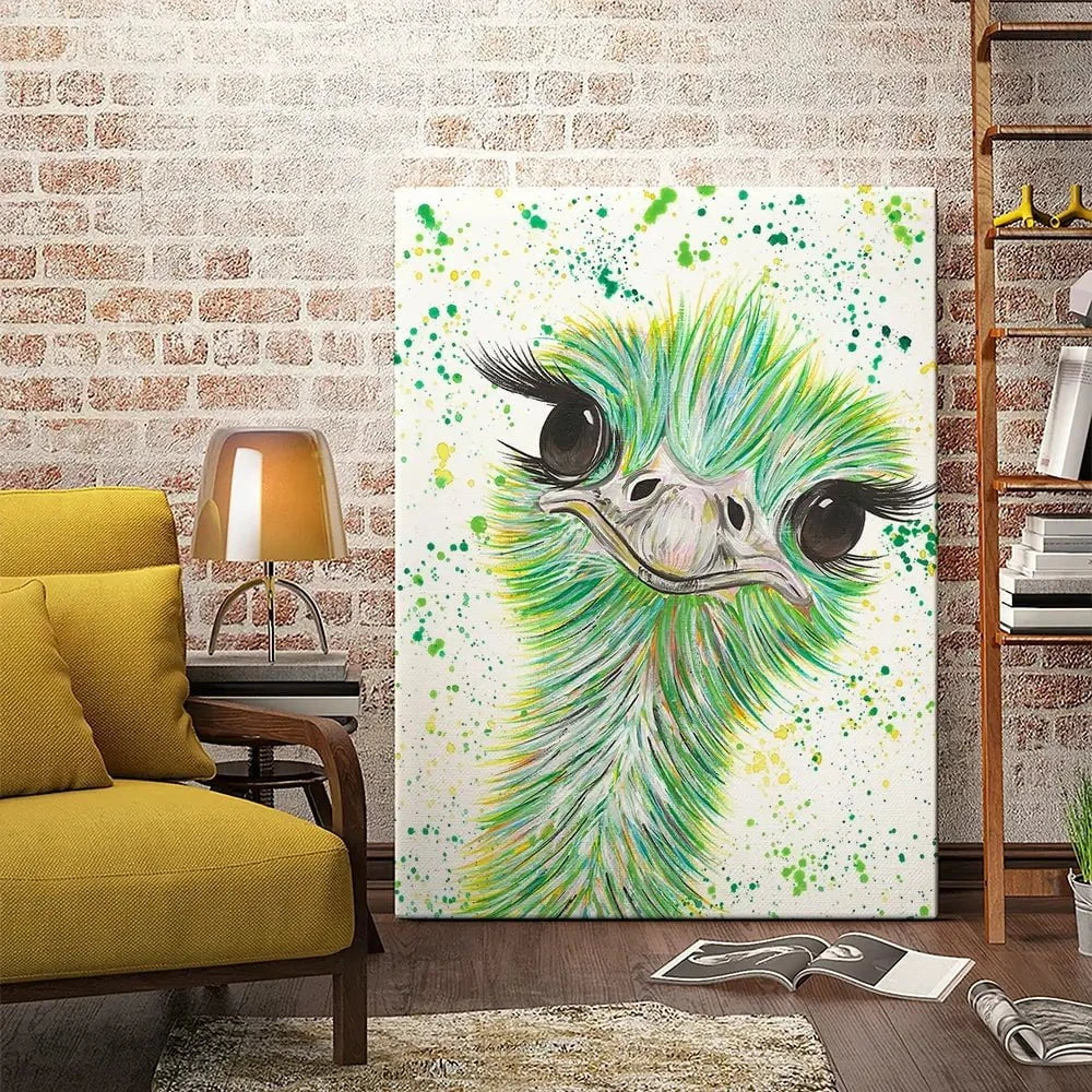 Ostrich Frank Canvas Print Ostrich Frank Canvas Print wall art product Emma LC Art