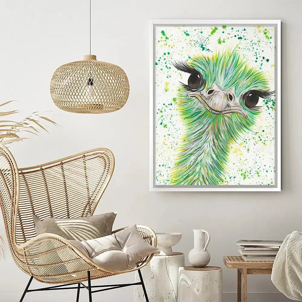 Ostrich Frank Canvas Print Ostrich Frank Canvas Print wall art product Emma LC Art