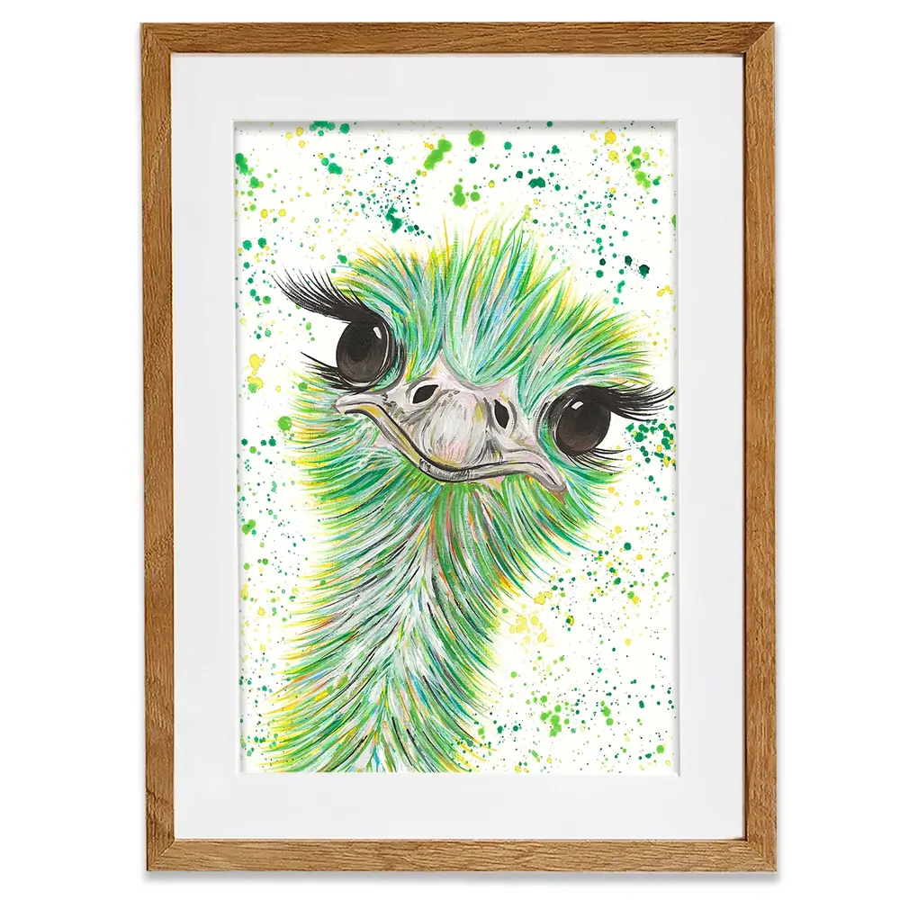 Ostrich Frank Framed Art Print Ostrich Frank Framed Art Print wall art product Emma LC Art