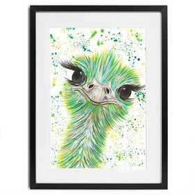 Ostrich Frank Framed Art Print Ostrich Frank Framed Art Print wall art product Emma LC Art