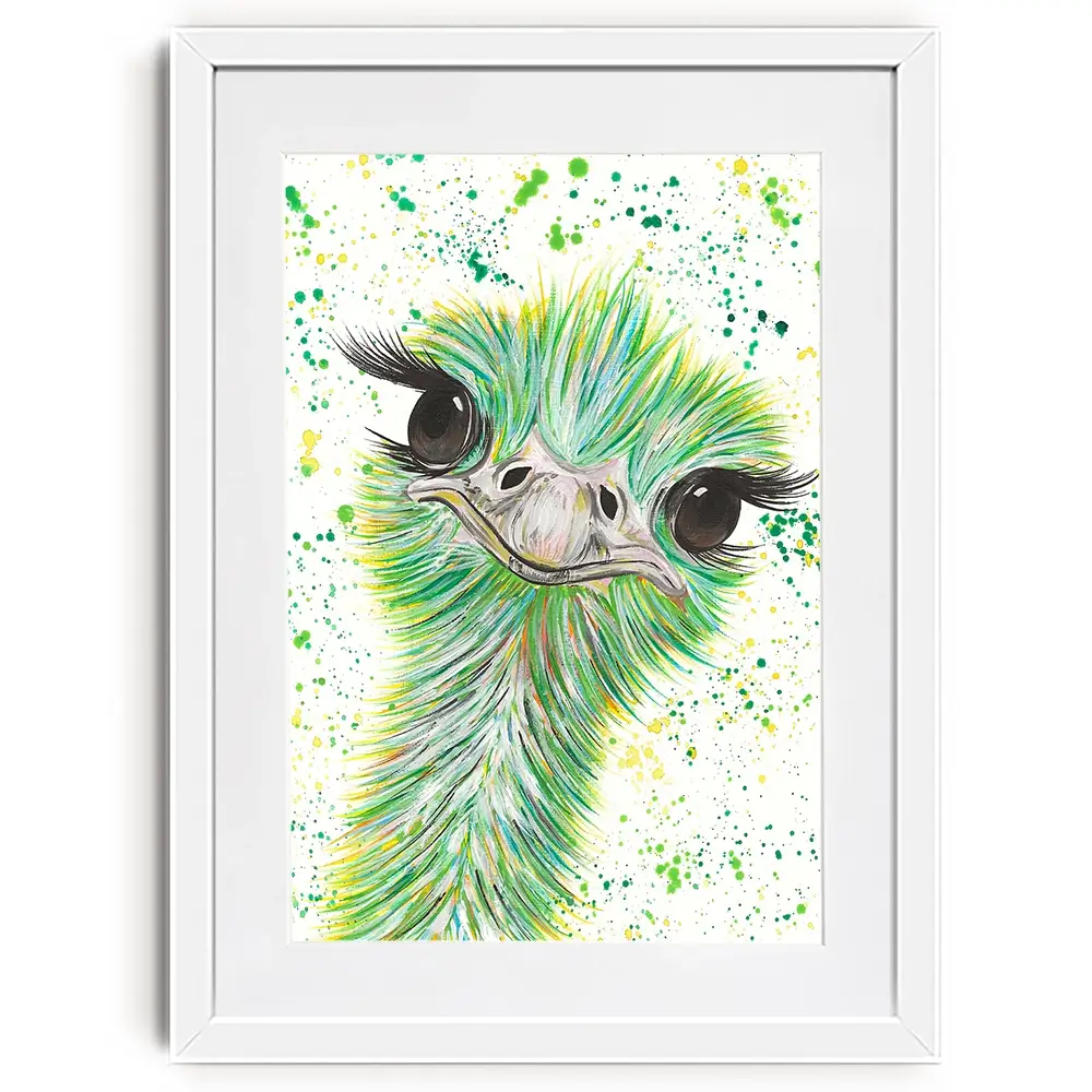 Ostrich Frank Framed Art Print Ostrich Frank Framed Art Print wall art product Emma LC Art