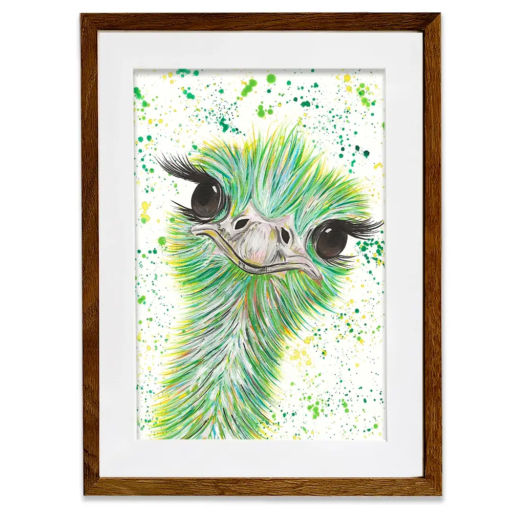 Ostrich Frank Framed Art Print Ostrich Frank Framed Art Print wall art product Emma LC Art
