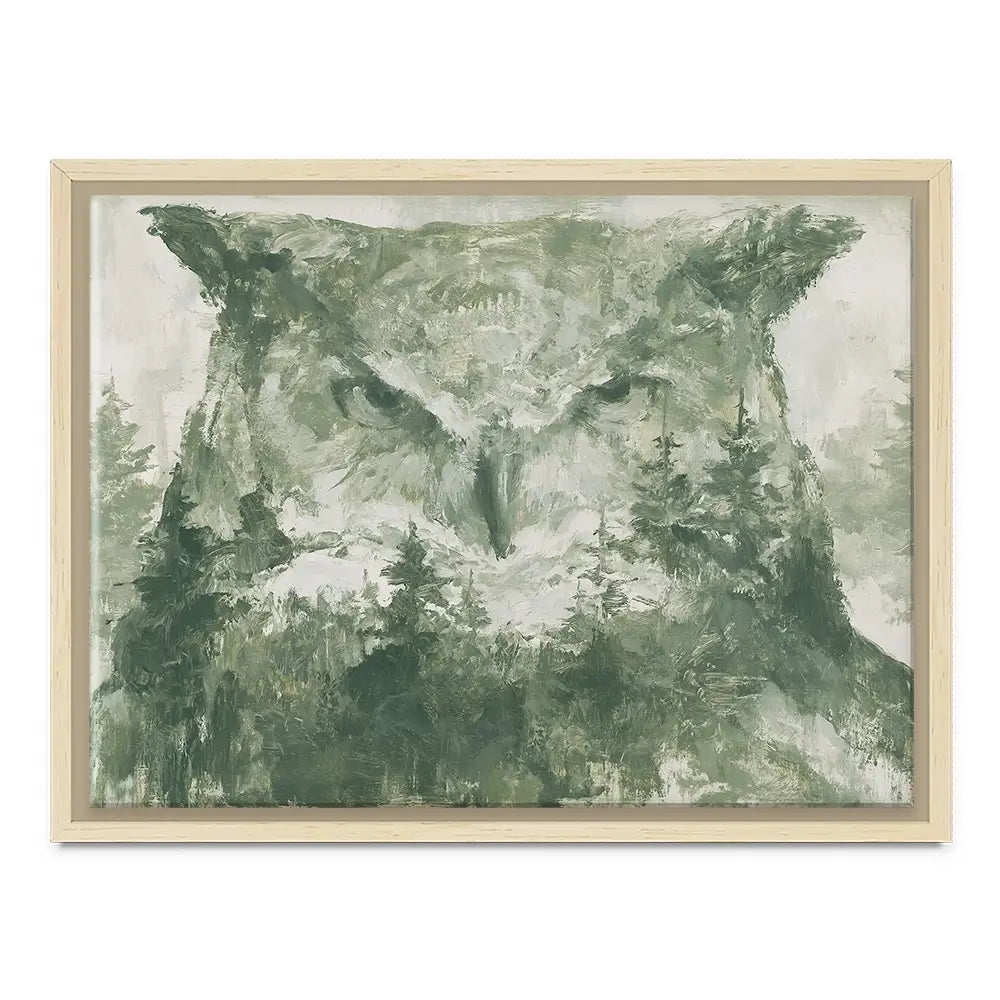 Owl And The Pine Forest Canvas Print Owl And The Pine Forest Canvas Print wall art product Chromatic Storm Studio