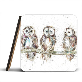 Owl Family Coaster Set Owl Family Coaster Set wall art product Art Print Shop
