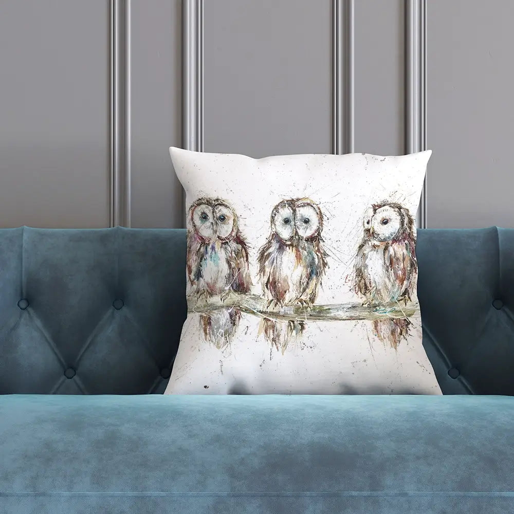 Owl Family Cushion Owl Family Cushion wall art product Art Print Shop