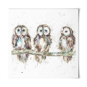 Owl Family Square Art Print Owl Family Square Art Print wall art product Art Print Shop