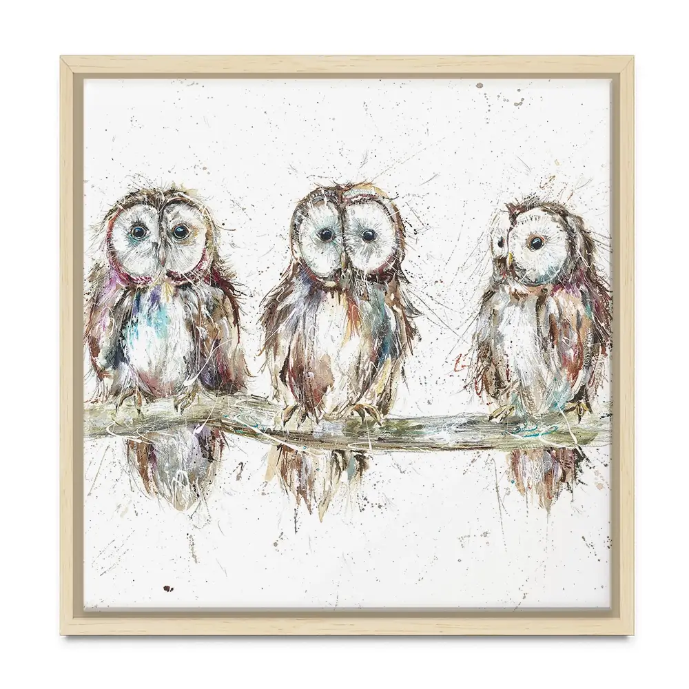 Owl Family Square Canvas Print Owl Family Square Canvas Print wall art product Art Print Shop