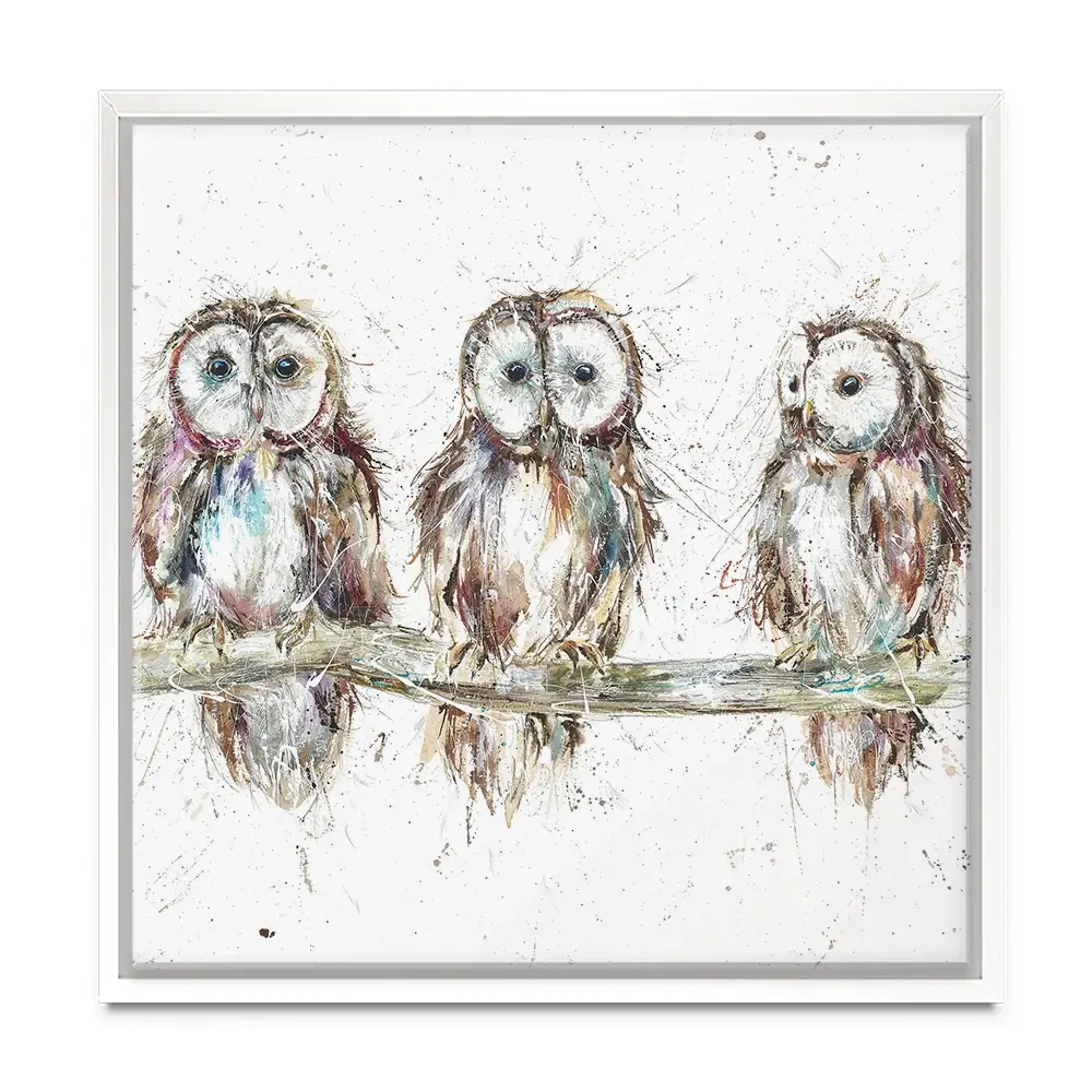 Owl Family Square Canvas Print Owl Family Square Canvas Print wall art product Art Print Shop