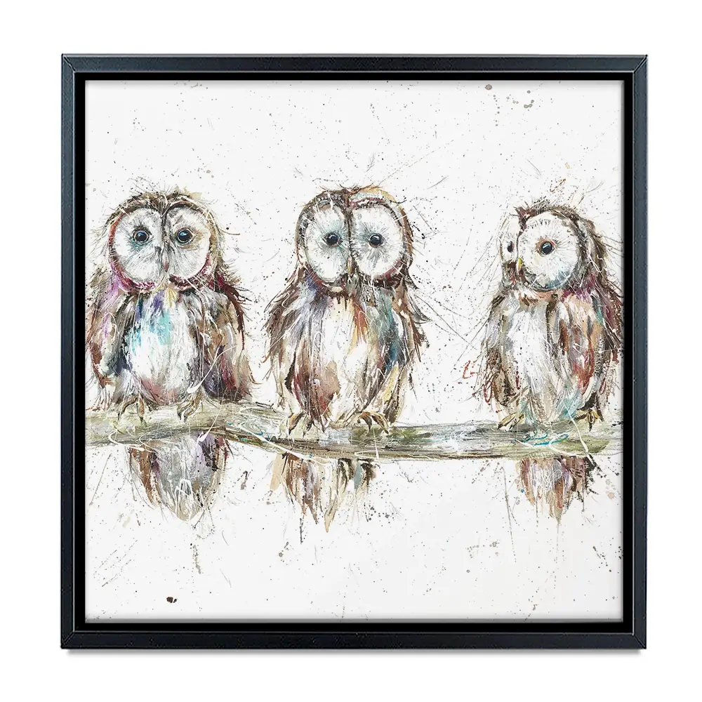 Owl Family Square Canvas Print Owl Family Square Canvas Print wall art product Art Print Shop