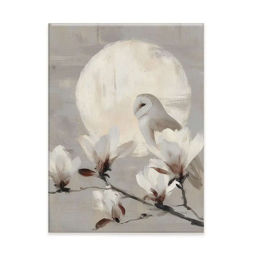Owl Lunar Branch Canvas Print Owl Lunar Branch Canvas Print wall art product Chromatic Storm Studio