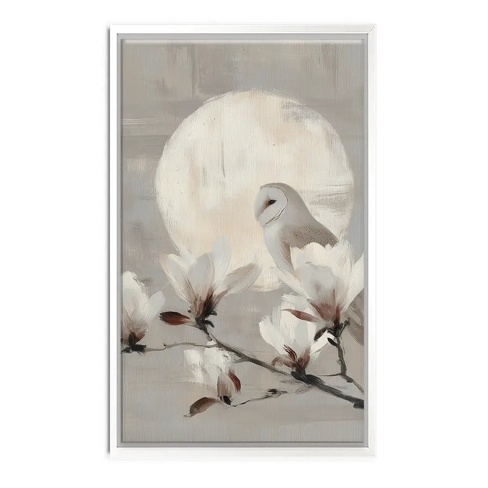 Owl Lunar Branch Canvas Print Owl Lunar Branch Canvas Print wall art product Chromatic Storm Studio