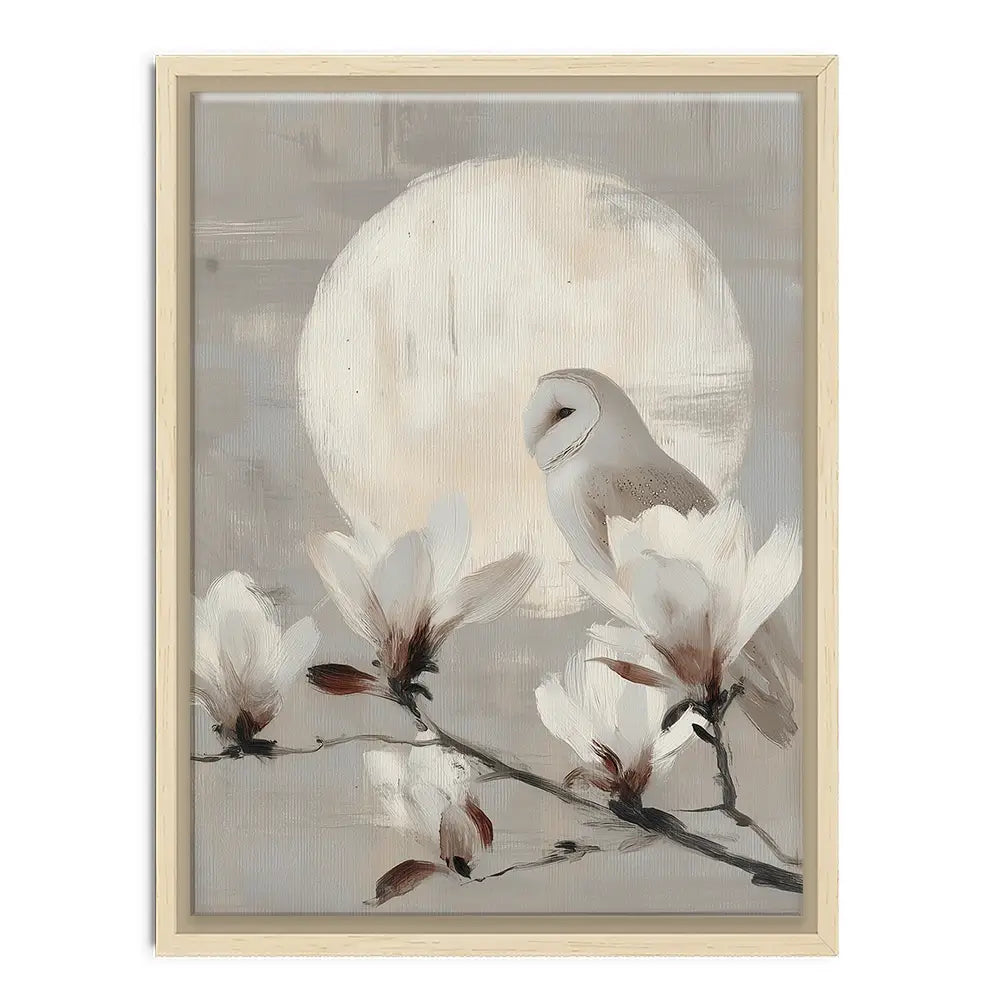 Owl Lunar Branch Canvas Print Owl Lunar Branch Canvas Print wall art product Chromatic Storm Studio