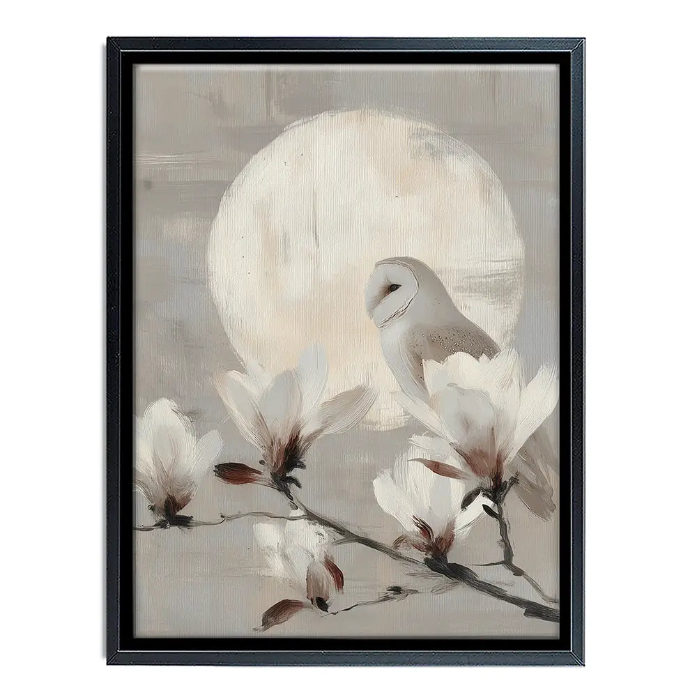 Owl Lunar Branch Canvas Print Owl Lunar Branch Canvas Print wall art product Chromatic Storm Studio