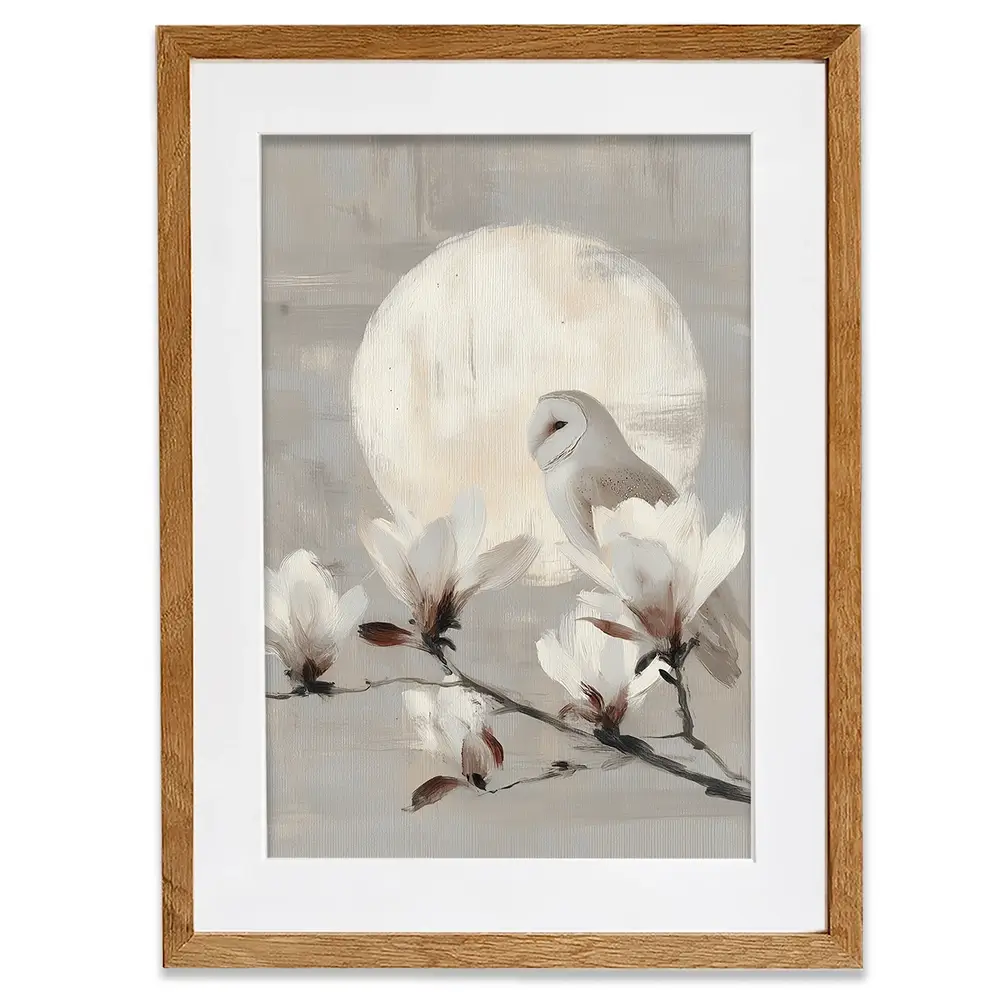 Owl Lunar Branch Framed Art Print Owl Lunar Branch Framed Art Print wall art product Chromatic Storm Studio