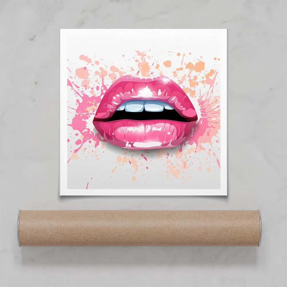 Paint Splash Lips Square Art Print Paint Splash Lips Square Art Print wall art product KenoKickit / Shutterstock