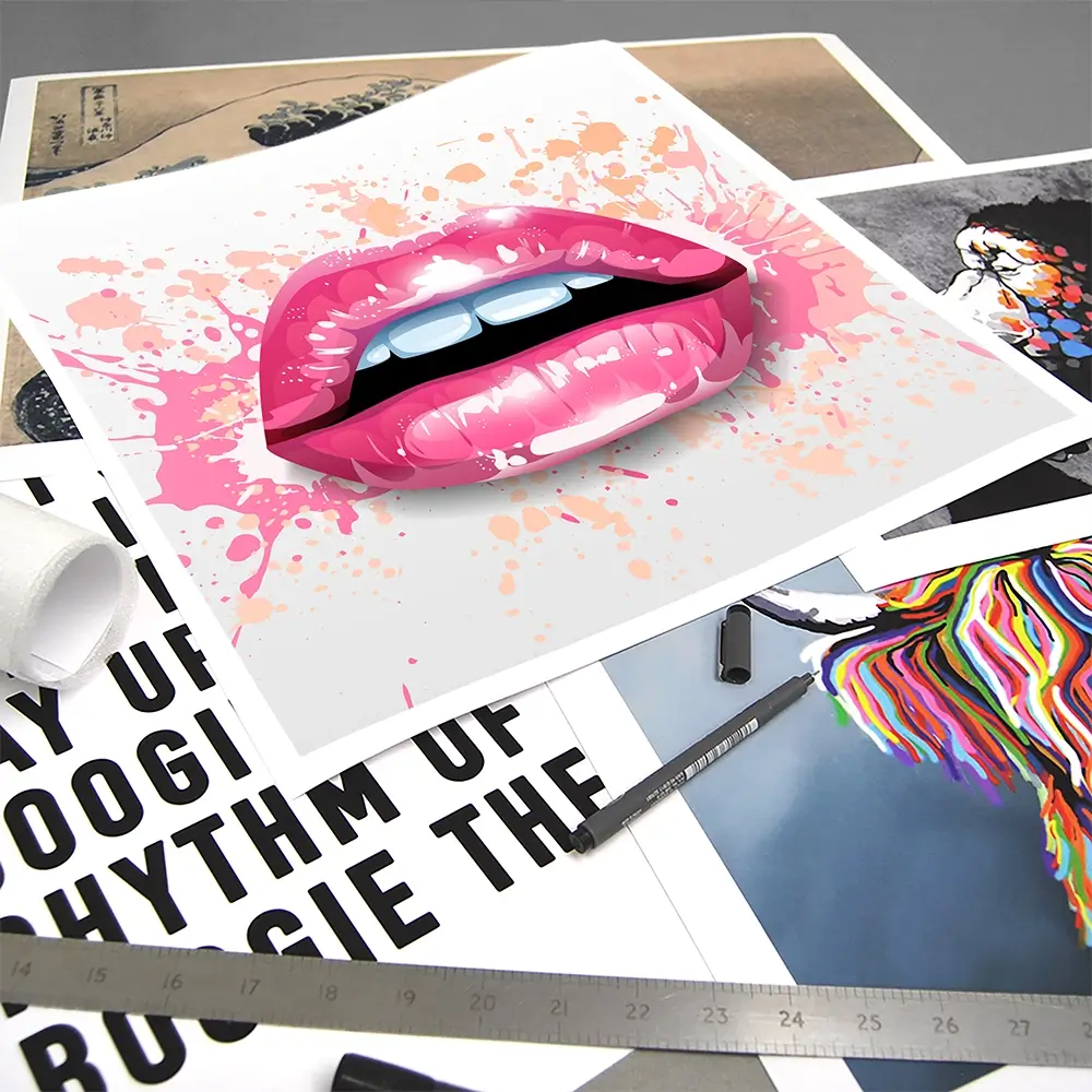 Paint Splash Lips Square Art Print Paint Splash Lips Square Art Print wall art product KenoKickit / Shutterstock