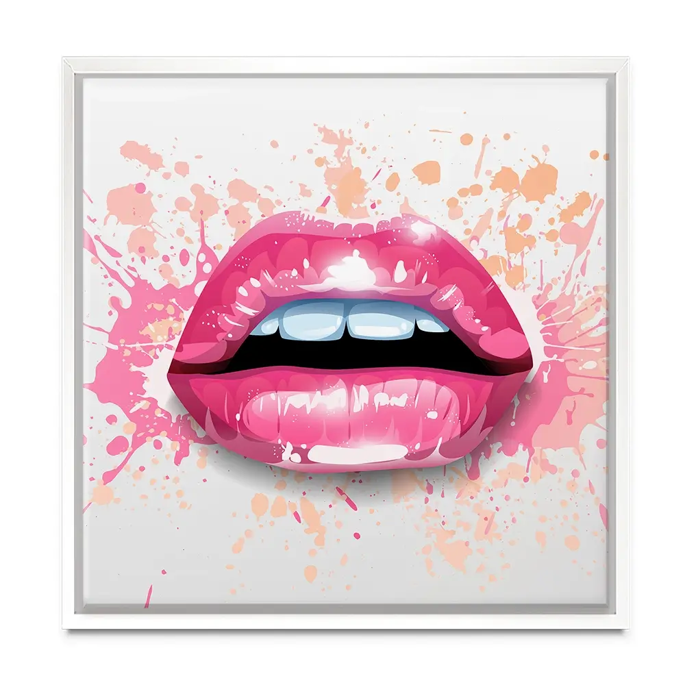 Paint Splash Lips Square Canvas Print Paint Splash Lips Square Canvas Print wall art product KenoKickit / Shutterstock