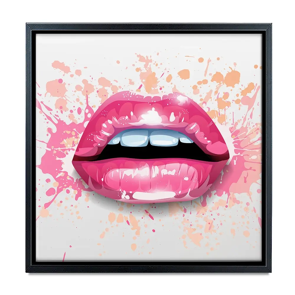 Paint Splash Lips Square Canvas Print Paint Splash Lips Square Canvas Print wall art product KenoKickit / Shutterstock