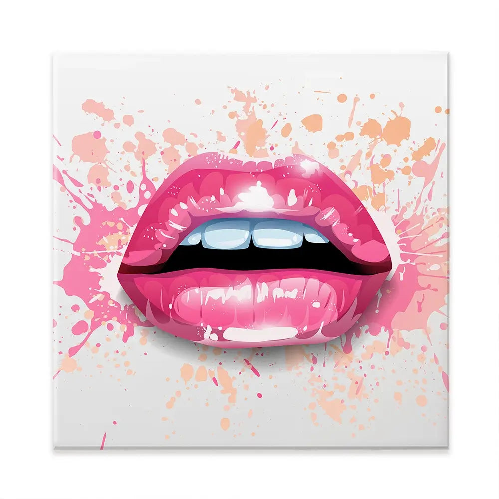 Paint Splash Lips Square Canvas Print Paint Splash Lips Square Canvas Print wall art product KenoKickit / Shutterstock