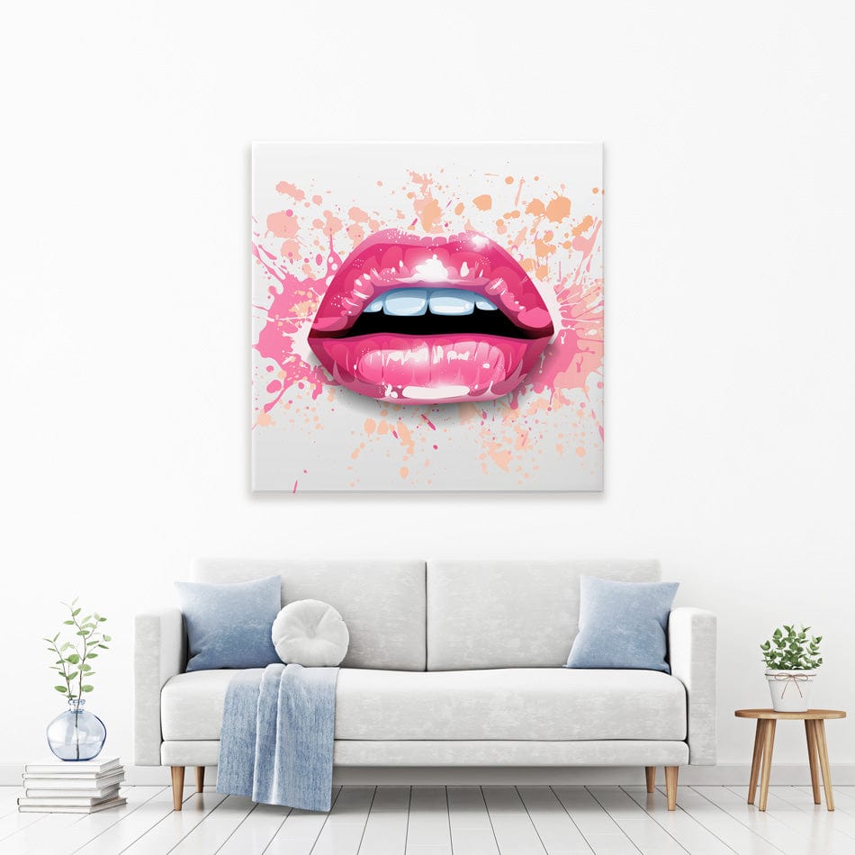 Paint Splash Lips Square Canvas Print wall art product KenoKickit / Shutterstock