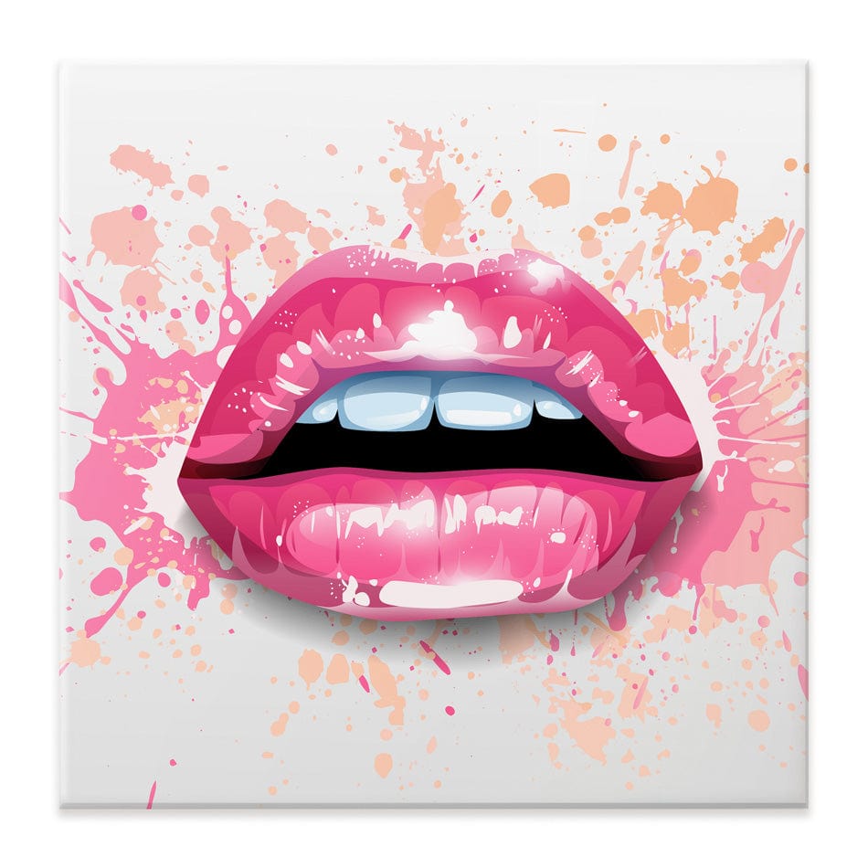 Paint Splash Lips Square Canvas Print wall art product KenoKickit / Shutterstock