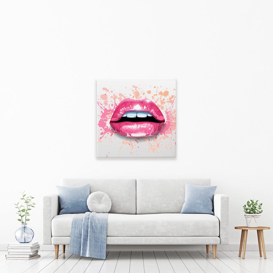 Paint Splash Lips Square Canvas Print wall art product KenoKickit / Shutterstock