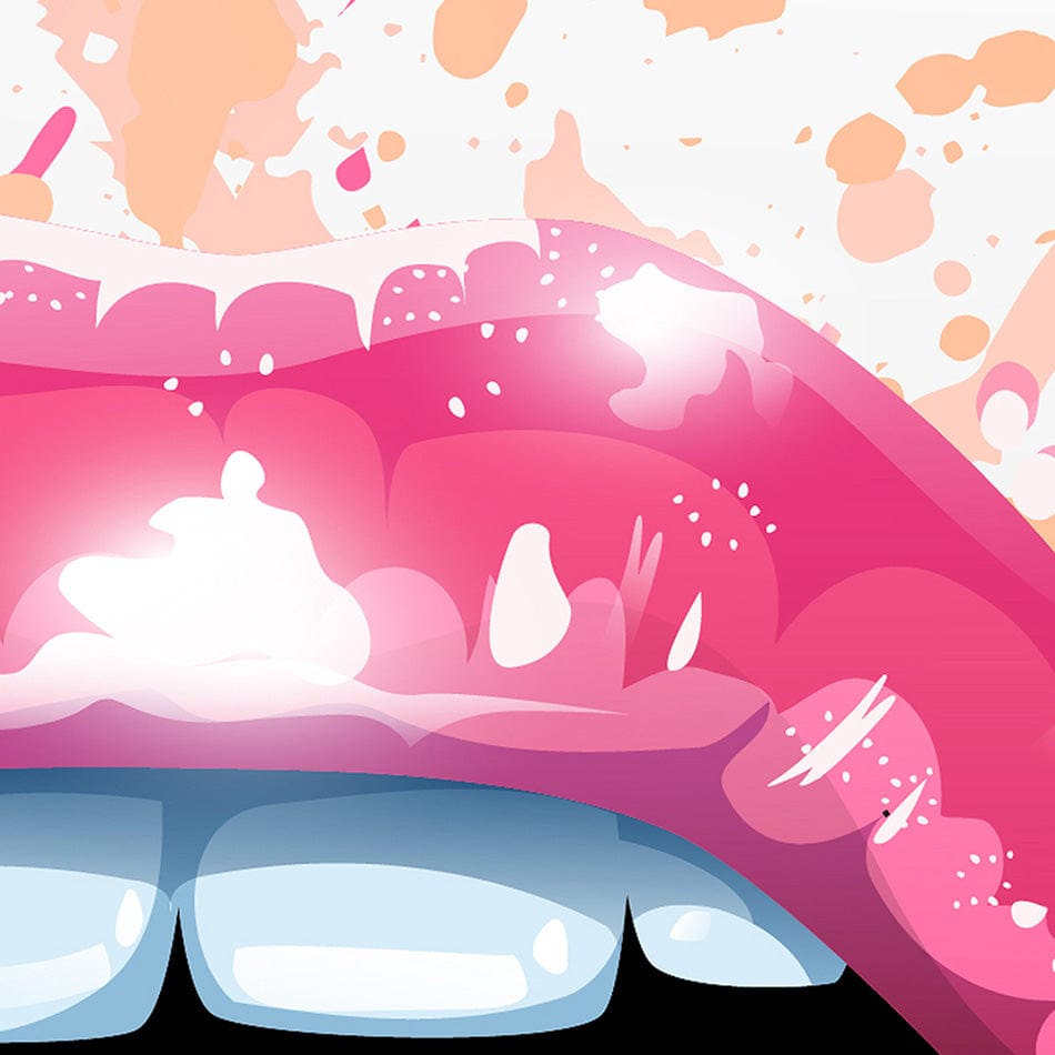 Paint Splash Lips Square Canvas Print wall art product KenoKickit / Shutterstock