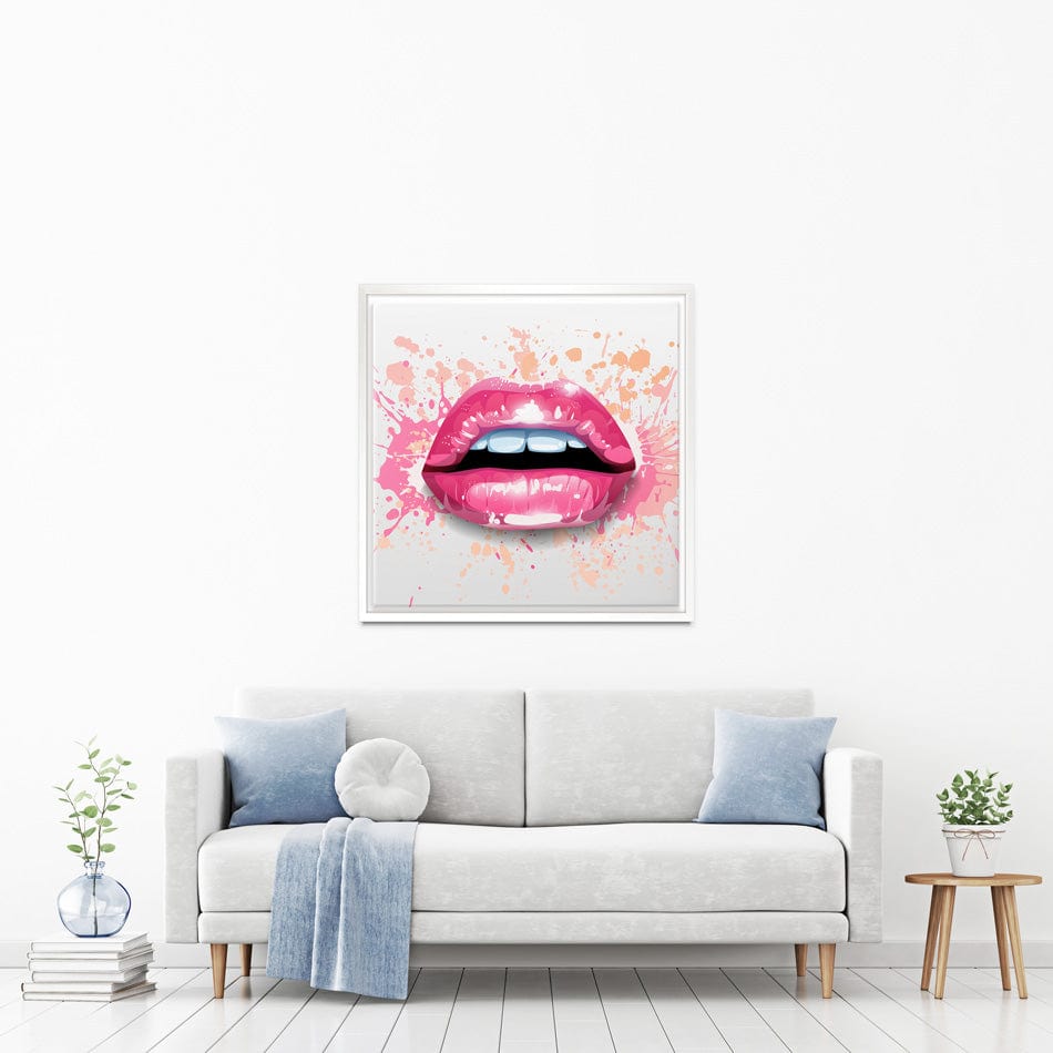 Paint Splash Lips Square Canvas Print wall art product KenoKickit / Shutterstock