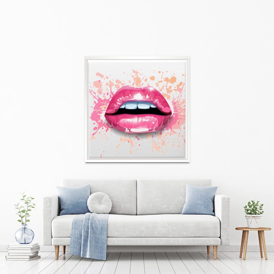 Paint Splash Lips Square Canvas Print wall art product KenoKickit / Shutterstock