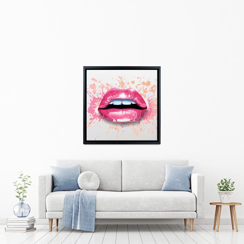 Paint Splash Lips Square Canvas Print wall art product KenoKickit / Shutterstock