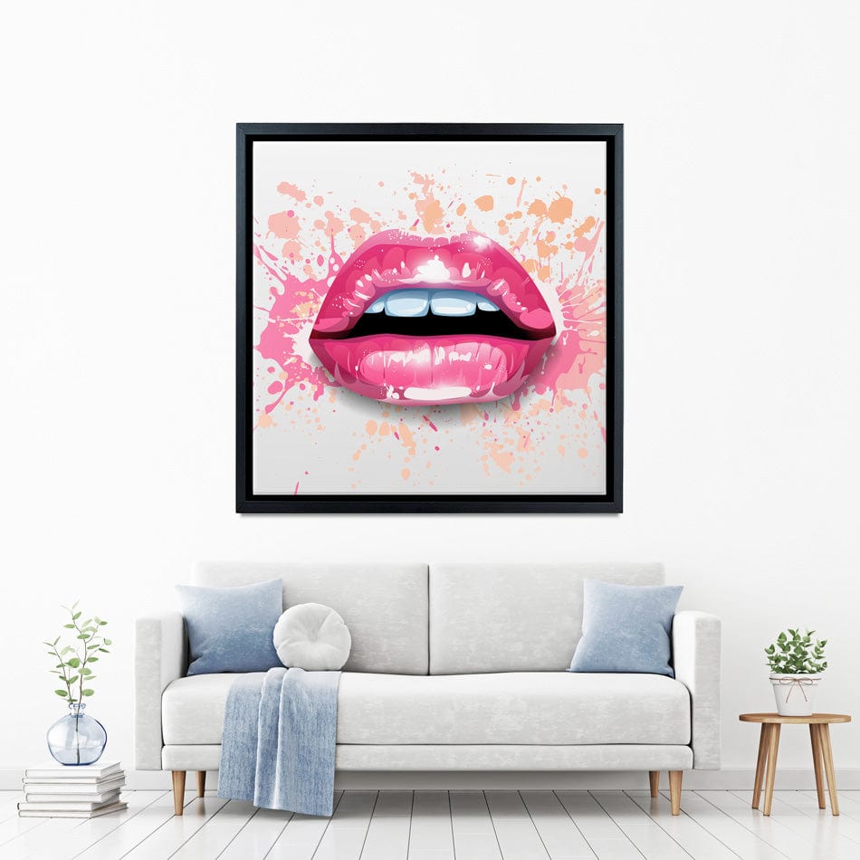 Paint Splash Lips Square Canvas Print wall art product KenoKickit / Shutterstock