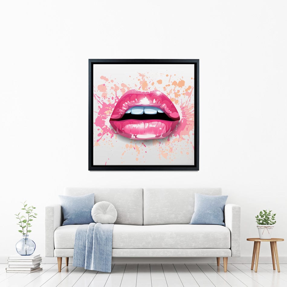 Paint Splash Lips Square Canvas Print wall art product KenoKickit / Shutterstock