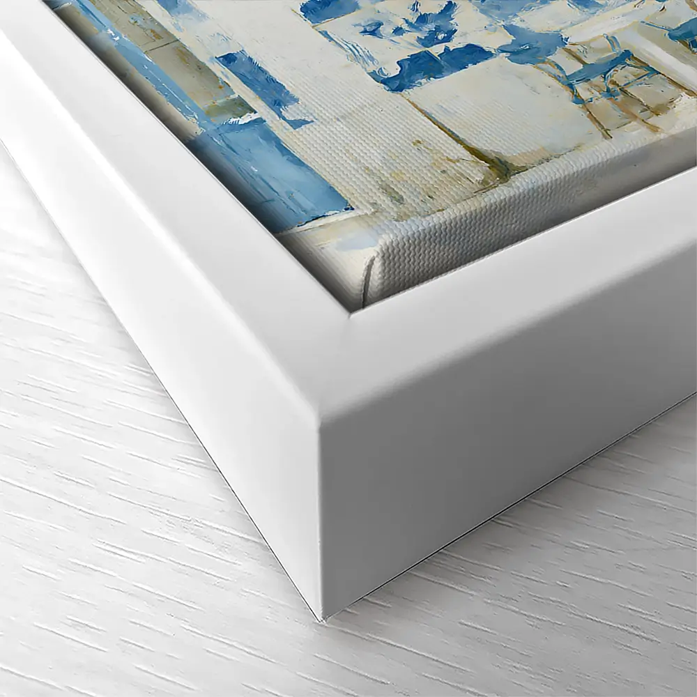 Painterly Café Indigo Façade Canvas Print Painterly Café Indigo Façade Canvas Print wall art product Chromatic Storm Studio