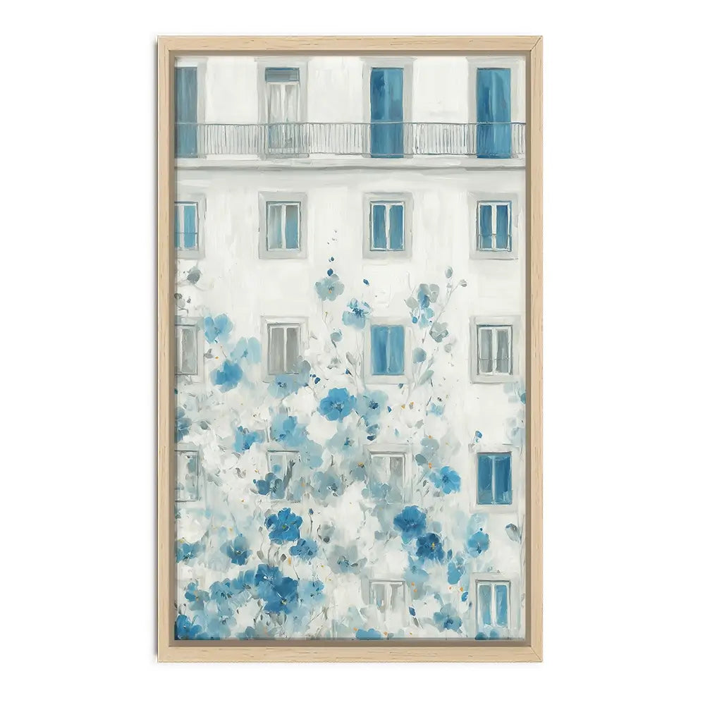 Painterly Façade With Blossoms Canvas Print Painterly Façade With Blossoms Canvas Print wall art product Chromatic Storm Studio