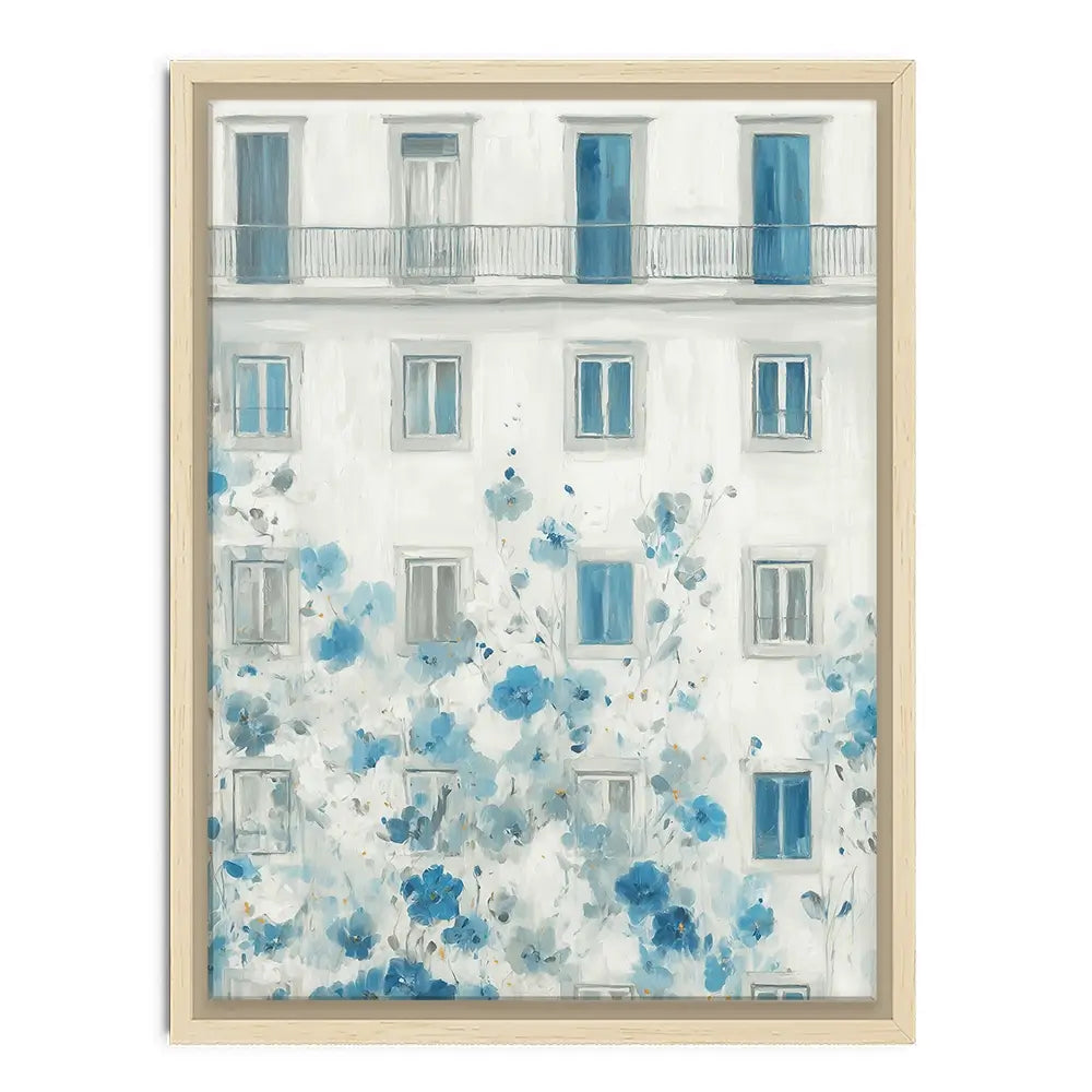 Painterly Façade With Blossoms Canvas Print Painterly Façade With Blossoms Canvas Print wall art product Chromatic Storm Studio