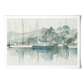 Painterly Marina Mooring Art Print Painterly Marina Mooring Art Print wall art product Chromatic Storm Studio